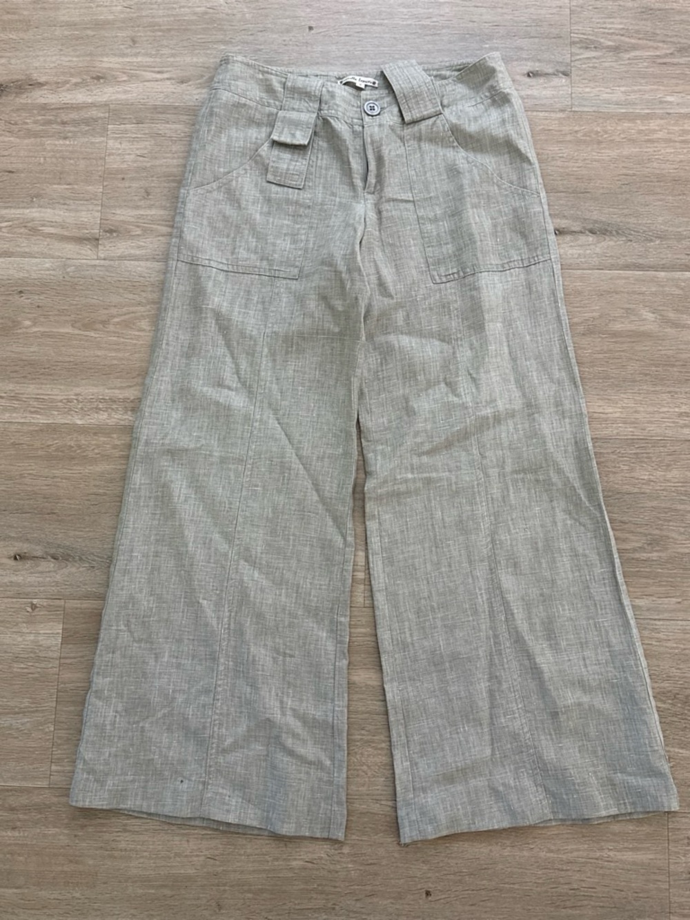 Nanette Lepore Wide-Leg Beige Khaki Pants 6
